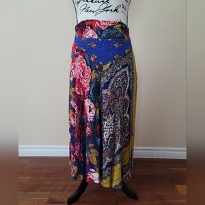 Anthropologie Multicolor Floral and Paisley Skirt